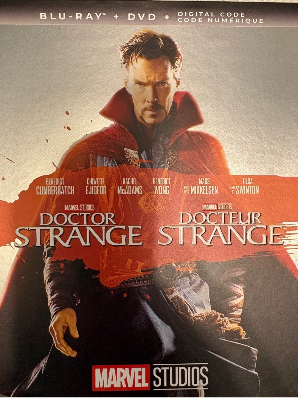Marvel Doctor Strange Blu-ray/DVD Cover with Red Cloak